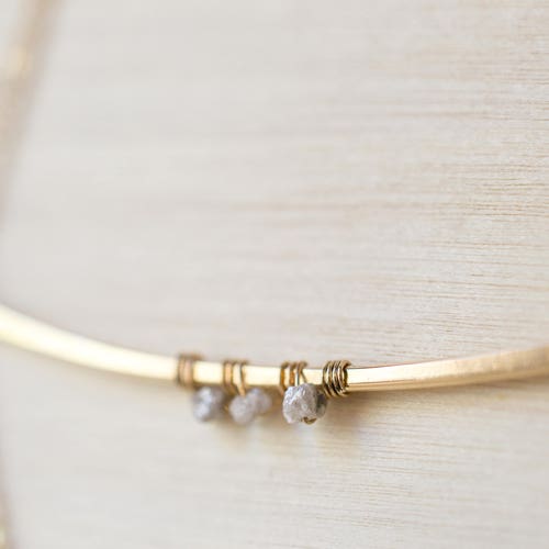 Raw Diamond shops Necklace, 14k Gold Filled, Lariat Layering Necklace, Minimal Necklace, Gift for Her Gold Filled Lariat Necklace