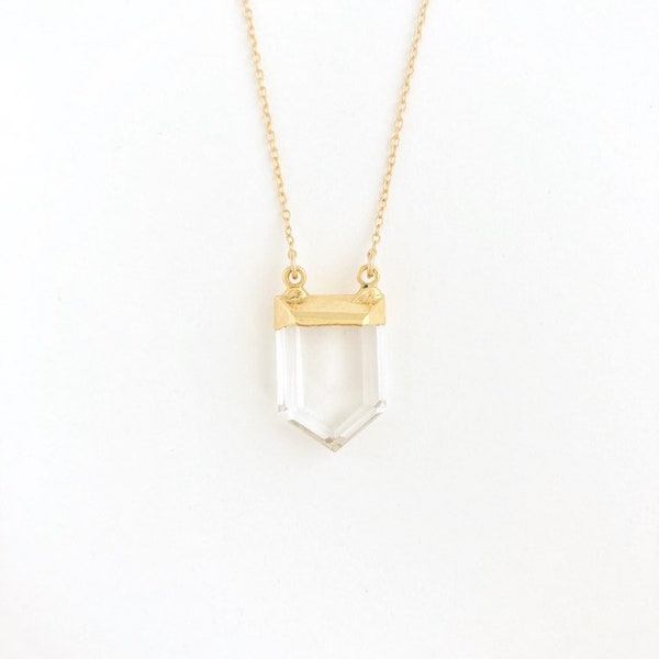 Collar de capas simple oro collar de cristal collar de cuarzo collar