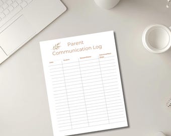 Teacher Parent Communication Log Printable | School Contact Form (Digital Download PDF)