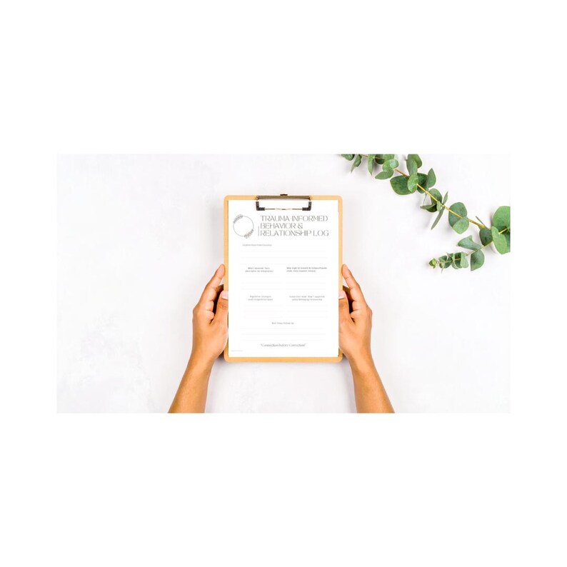 Teacher Behavior Log Printable-trauma Informed Classroom Form-student ...