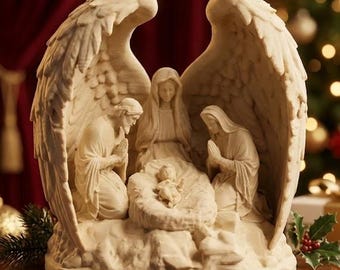 Holy family Illuminated Nativity Scene_3D printed by 3DEstudiCa