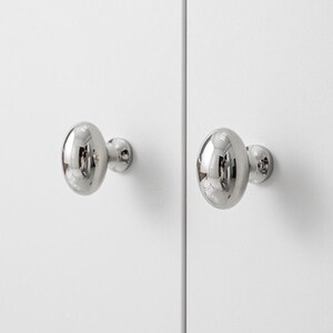 Pomos para gabinetes: cromo pulido, forma de cúpula ovalada, estilo minimalista moderno, pomo para gabinete de cocina