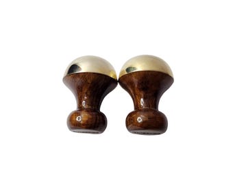 Set di 2 bacchette ayurvediche Kansa in legno e bronzo, realizzate a mano.