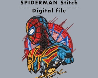Diseño de bordado de Spider-Man – Archivo de puntada de bordado de Spider-Man estilo cómic (descarga instantánea)