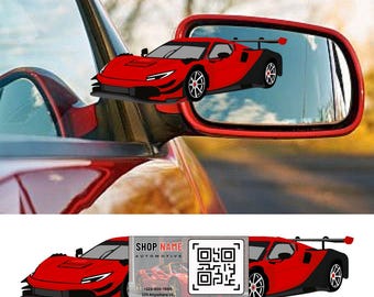 Paquete de plantillas de tarjetas de visita plegables con diseño de coche, tarjetas de visita con código QR editables en Canva (descarga instantánea)