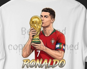 Trofeo de la Copa Mundial de Cristiano Ronaldo PNG, CR7 Portugal Fútbol PNG imprimible (Descarga digital)