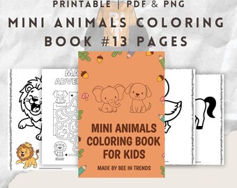 Libro para colorear de mini animales para niños, hojas de actividades imprimibles (descarga en PDF)