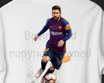 Lionel Messi del Barcelona PNG, imágenes prediseñadas de leyenda del fútbol, diseño de sublimación para aficionados al fútbol (descarga digital)