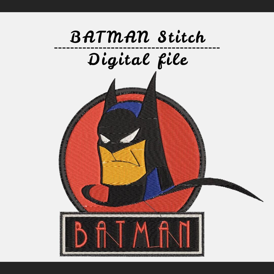 Batman Embroidery Design - Dark Knight Hero - Classic 90s Cartoon Art ...