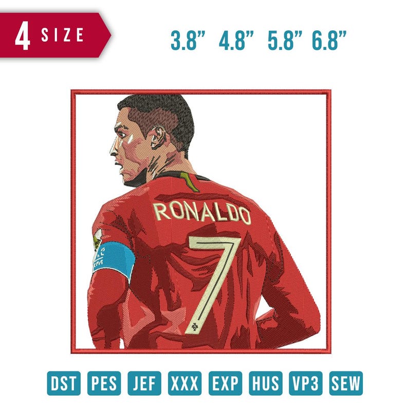 Cristiano Ronaldo CR7 Embroidery Design – Portugal Soccer Jersey ...