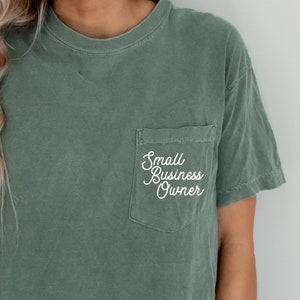 Small Business Owner Pocket Shirt, Comfort Color Wash, Small Business Owner Shirt, Small Business Mama shirt, ollie and penny