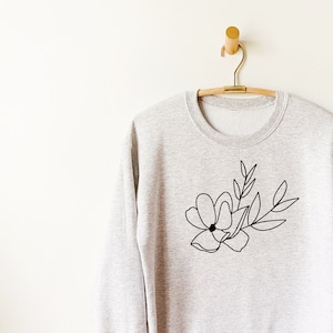 Wild Flower Sweatshirt , Flower Sweatshirt , Floral Sweatshirt ,Yoga, Sweatshirt , wildflower Sweatshirt , Ollie and Penny, Unisex image 1