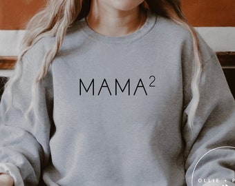 Mama Squared Sweatshirt , Retro Mama Sweatshirt, Groovy Mama Sweatshirt, Pregnancy Reveal Sweatshirt, Mama to be Sweatshirt, Gift for Mom