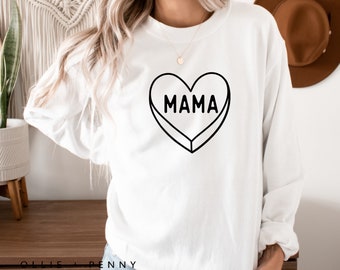 Mama Heart Sweatshirt , Valentines Day Sweatshirt, Love Sweatshirt, Womens Valentines Day Graphic Sweatshirt, Valentines Day Gift, Unisex