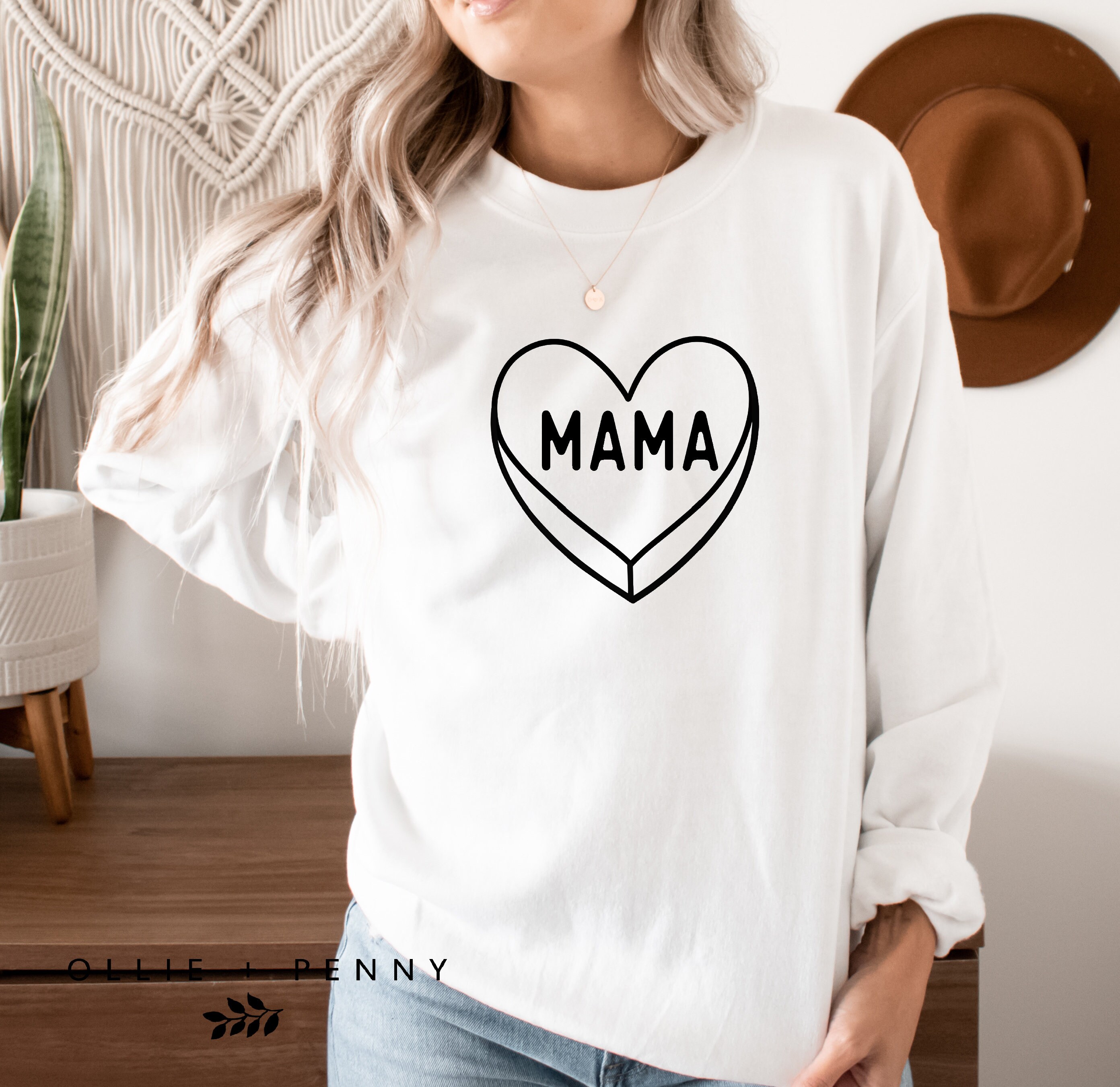 Mama Heart Sweatshirt Valentines Day Sweatshirt Love - Etsy