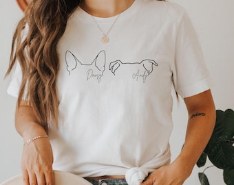 Chemise oreilles de chien personnalisée, chemise nom de chien personnalisée, chemise maman chien, cadeau maman chien, cadeau chien personnalisé, cadeau pour maman chien, Ollie et Penny, Br 2