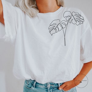 Monstera Shirt Two Leaf,  T-Shirt, Plant Lover Gift,  Shirt, Plant Shirt, Monstera, Ollie and Penny, Comfort Colors