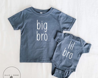 Big Bro Shirt , Lil Bro Bodysuit , big brother, big brother reveal, big brother announcement, baby announcement, Ollie and Penny