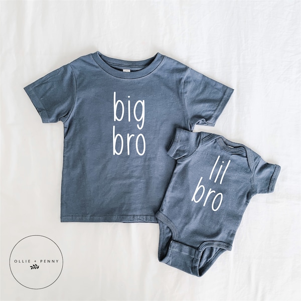 Big Bro Shirt , Lil Bro Bodysuit , big brother, big brother reveal, big brother announcement, baby announcement, Ollie and Penny