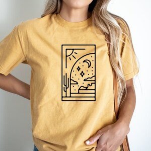 Desert Landscape Shirt, Graphic Tee, Floral Tee, Desert shirt, Floral Shirt, Oversized Tee, Minimalist, Ollie and Penny, Comfort Colors