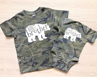 Big Brother Shirt, Little Brother Shirt, Pregnancy Reveal, Matching Shirts, Big Brother Announcement, Pregnancy Announcement, Camo