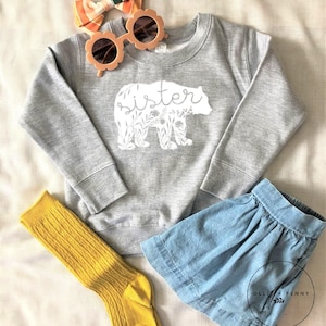 Floral Sister Bear Sweatshirt , Big Sister Sweatshirt ,Big Sister to be, Sibling reveal, Sibling announcement, baby announcement