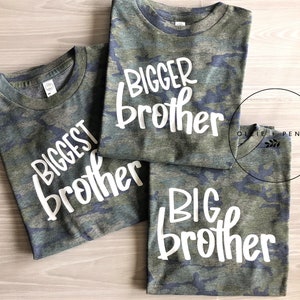 Big Brother Shirt, Little Brother Shirt, Pregnancy Reveal, Matching Shirts, Big Brother Announcement, Pregnancy Announcement, Camo