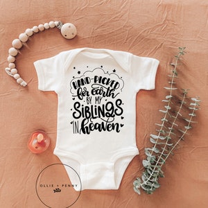 Hand Picked By My Siblings in Heaven Bodysuit | coming home outfit, sibling shirts, family photos, pregnancy announcement, gender reveal