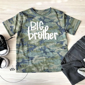 Big Brother Shirt, Little Brother Shirt, Pregnancy Reveal, Matching Shirts, Big Brother Announcement, Pregnancy Announcement, Camo