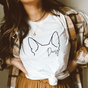 Custom Dog Ears Shirt, Custom Dog Name Shirt, Dog Mom Shirt, Dog Mom Gift, Custom Dog Gift, Gift for dog mom, Ollie and Penny, Br 1