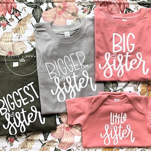 Bigger Sister Shirt ,Sister Shirts, big sis, big sister reveal, big sister announcement, baby announcement, , Ollie and Penny