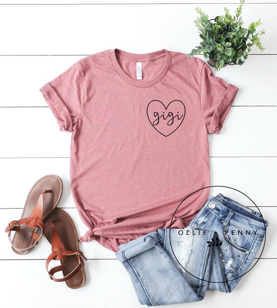 GIGI Heart Shirt Gigi Shirt Gigi Gift Pregnancy | Etsy