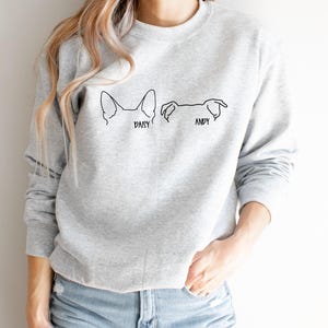 Custom Dog Ears Sweatshirt, Custom Dog Name Sweatshirt, Dog Mom Sweatshirt, Personalized Dog Gift, Gift for dog mom, Ollie and Penny, Rain 2