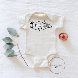 Little Sister Bodysuit , Big Brother Shirt, Sibling reveal, big sister announcement, baby announcement, matching sibling shirts
