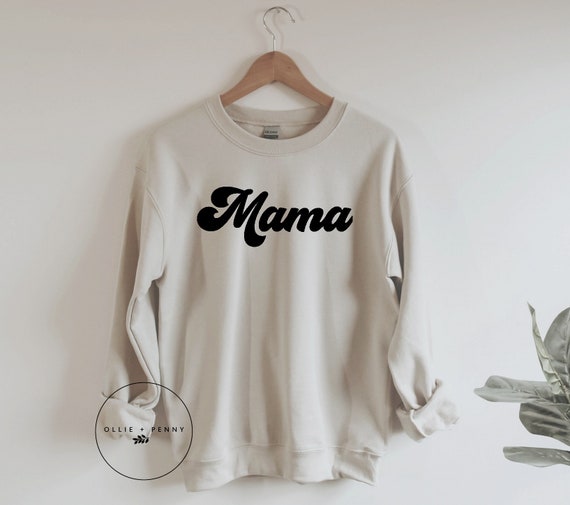 Mama Sweatshirt Retro Mama Sweatshirt Groovy Mama Sweatshirt Pregnancy Reveal Mama to Be Sweatshirt Ollie and Penny Mama Sweatshirt Etsy UK