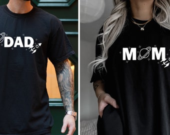 Mom Space Shirt, Dad Space Shirt, Matching Space Shirt, Moon T-shirt, Outer Space Shirt, Space Birthday, Astronaut Party,