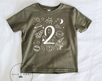 2nd Birthday Shirt | Second Birthday Shirt, Birthday Space Shirt, Space Birthday Party Shirt, Space Shirt, Birthday Outfit, Ollie and Penny