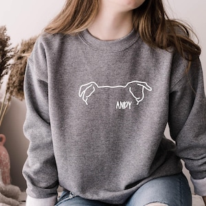Custom Dog Ears Sweatshirt, Custom Dog Name Sweatshirt, Dog Mom Sweatshirt, Personalized Dog Gift, Gift for dog mom, Ollie and Penny, Rain 1