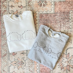 Custom Dog Ears Sweatshirt, Custom Dog Name Sweatshirt, Dog Mom Sweatshirt, Personalized Dog Gift, Gift for dog mom, Ollie and Penny, nice 2