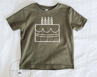 4th Birthday Shirt , Fourth Birthday Shirt, Birthday Cake Shirt, Birthday Party Shirt, Birthday Shirt, Birthday Outfit, Ollie and Penny