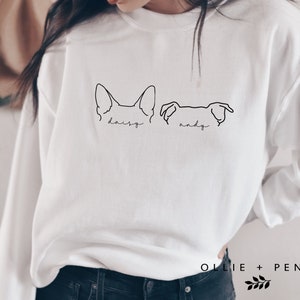 Custom Dog Ears Sweatshirt, Custom Dog Name Sweatshirt, Dog Mom Sweatshirt, Personalized Dog Gift, Gift for dog mom, Ollie and Penny, nice 2