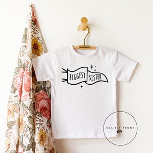 Biggest Sister Shirt , Big Brother Shirt, Sibling reveal,big sister announcement,baby announcement,matching sibling shirts, Ollie and Penny