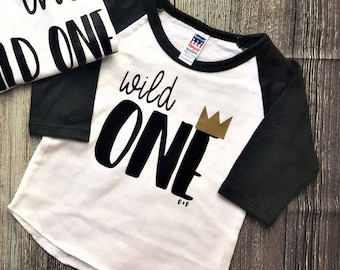 Wild One Raglan, Shirt or bodysuit / Wild One Shirt / family photos, birthday shirt, where the wild things are, wild things, wild one