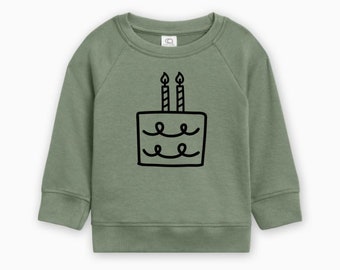 2nd Birthday Pullover Organic Cotton, Second Birthday Shirt, Birthday Party Pullover, Birthday Cake Shirt, Birthday Outfit, Ollie and Penny