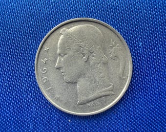 希少な 1886 年ベルギー 1 フラン銀貨 - レオポルド 2 世 - 1,000,000