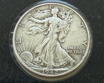 1942 Walking Liberty Half Dollar | 90% Silver WWII Era Coin