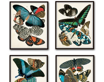 Butterfly Print Set, Seguy Butterfly Prints, Art Nouveau,Butterflies, Giclee, Print Sets, Wall Art, Illustration, Collage, Art Deco