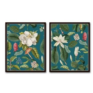 Vintage Magnolia Botanical Collage Print Set No. 1, Antique Botanical Art, Vintage Magnolia Prints, Wall Art, Botanical Prints, Southern Art