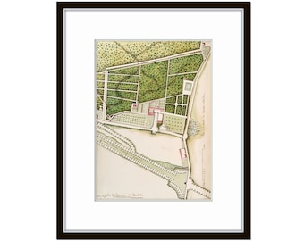Antique French Garden Plan Collage, Antique Garden Plan, Giclee, Garden Art, Wall Art, Print, French Estate Plan, Garden Art, Garden Decor