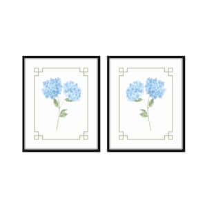 Chinoiserie Watercolor Blue Hydrangea Print Set No. 5,  Giclee, Botanical Print Set, Hydrangea Prints, Watercolor Botanical Art, Chinoiserie